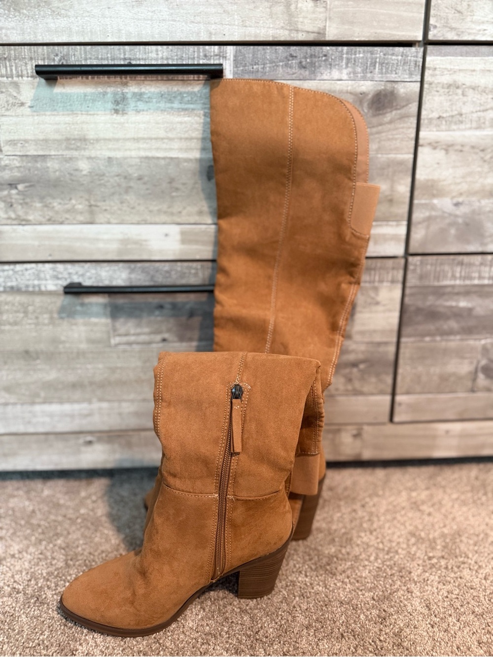 Target Tall Suede Over-the-Knee Boots in Chestnut Brown